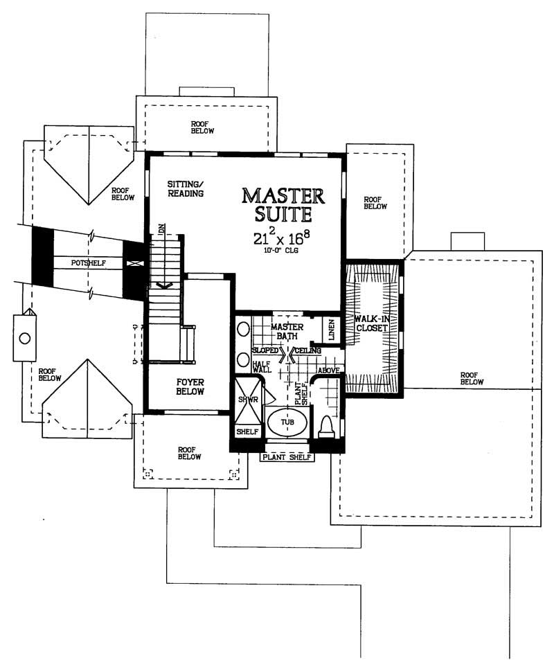 Floor Plan Second Story of Traditional Plan #137-1591