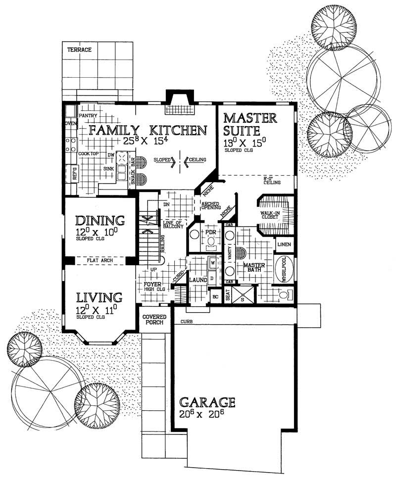 Floor Plan First Story of Cape Cod Plan #137-1592