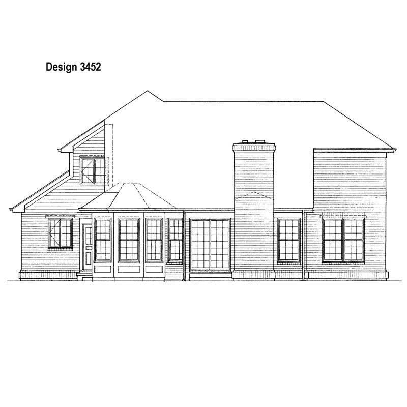 Home Plan Rear Elevation of this 3-Bedroom,2681 Sq Ft Plan -137-1593