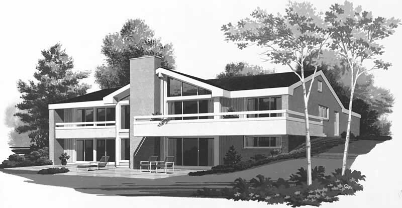 Home Plan Rear Elevation of this 4-Bedroom,1856 Sq Ft Plan -137-1596