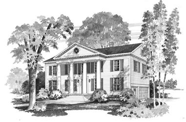 4-Bedroom, 3342 Sq Ft Colonial Home Plan - 137-1597 - Main Exterior