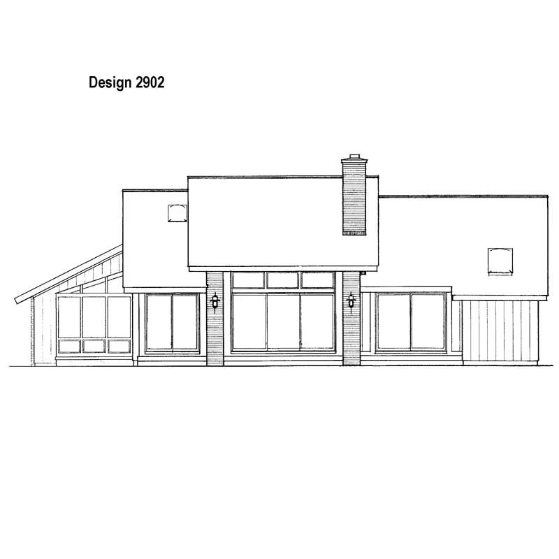 Home Plan Rear Elevation of this 3-Bedroom,1632 Sq Ft Plan -137-1598