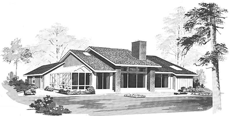 Rear View of this 3-Bedroom, 1632 Sq Ft Plan - 137-1598