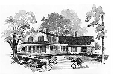 4-Bedroom, 2690 Sq Ft Colonial House Plan - 137-1599 - Front Exterior