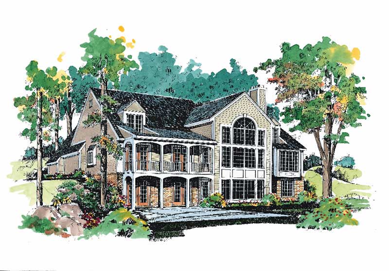 Home Plan Rear Elevation of this 4-Bedroom,2288 Sq Ft Plan -137-1600