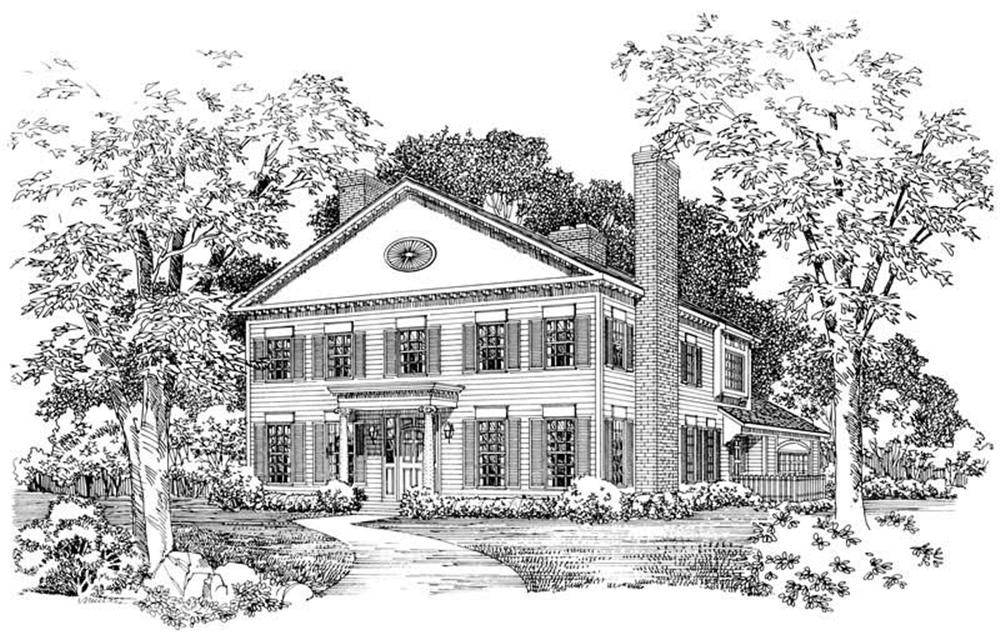 Colonial home (ThePlanCollection: Plan #137-1606)