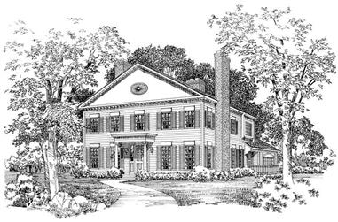 4-Bedroom, 2834 Sq Ft Colonial Home Plan - 137-1606 - Main Exterior