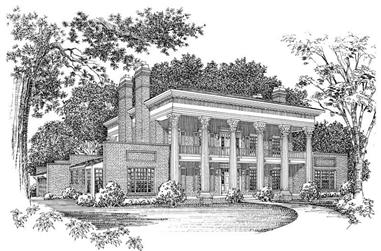 4-Bedroom, 4157 Sq Ft Colonial House Plan - 137-1608 - Front Exterior