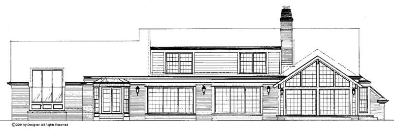 Home Plan Rear Elevation of this 3-Bedroom,3926 Sq Ft Plan -137-1612