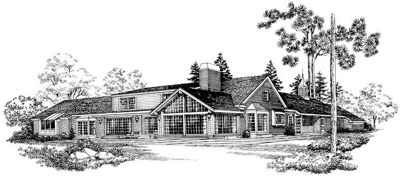 Home Plan Rear Elevation of this 3-Bedroom,3926 Sq Ft Plan -137-1612