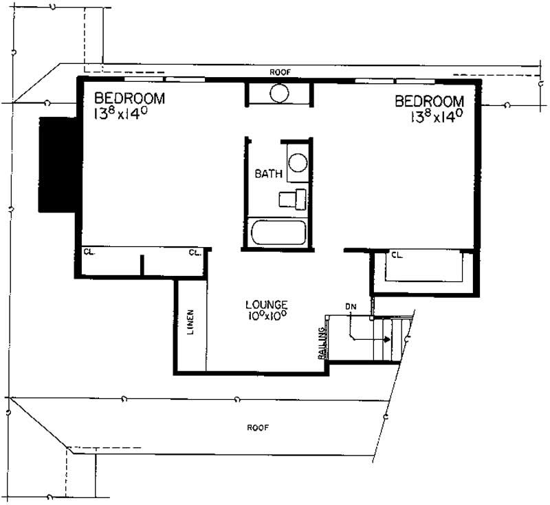 Floor Plan Second Story of Country Plan #137-1612