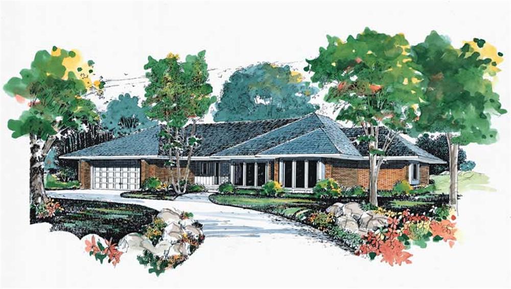 Ranch home (ThePlanCollection: Plan #137-1616)