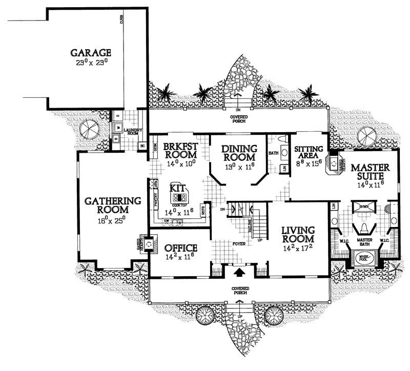 Floor Plan First Story of Country Plan #137-1619