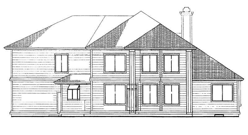 Home Plan Rear Elevation of this 3-Bedroom,2419 Sq Ft Plan -137-1625