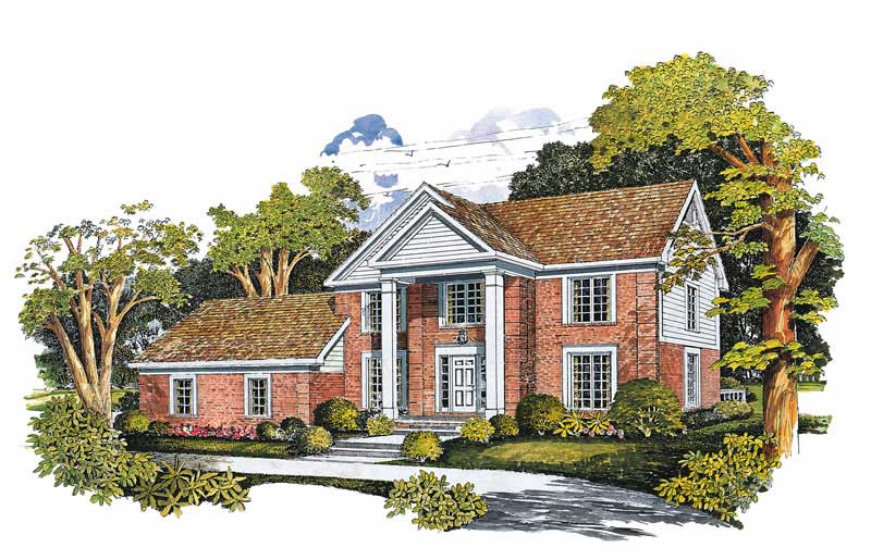 Colonial home (ThePlanCollection: Plan #137-1629)