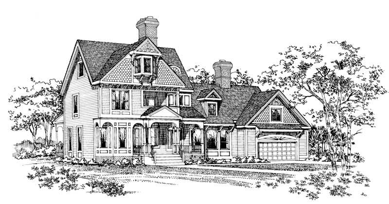 Front View of this 4-Bedroom, 3502 Sq Ft Plan - 137-1631