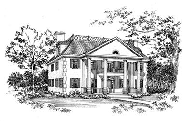 4-Bedroom, 3034 Sq Ft Colonial House Plan - 137-1636 - Front Exterior