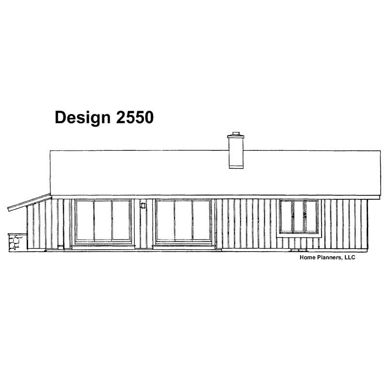 Home Plan Rear Elevation of this 3-Bedroom,1892 Sq Ft Plan -137-1637