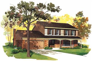 4-Bedroom, 1822 Sq Ft Country Home Plan - 137-1638 - Main Exterior
