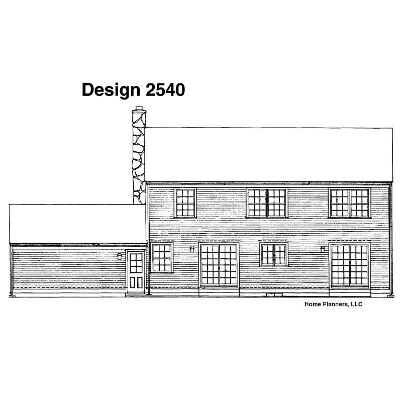 Home Plan Rear Elevation of this 4-Bedroom,2666 Sq Ft Plan -137-1640