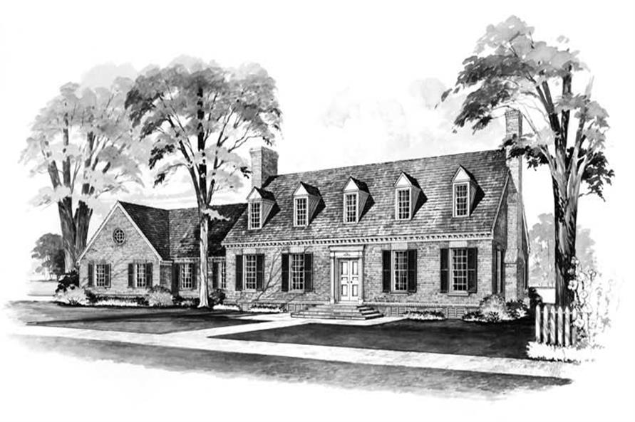 Front elevation of Farmhouse home (ThePlanCollection: House Plan #137-1645)