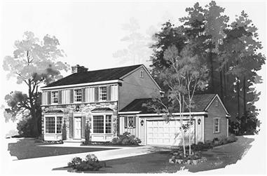 2-Bedroom, 1870 Sq Ft Colonial Home Plan - 137-1652 - Main Exterior