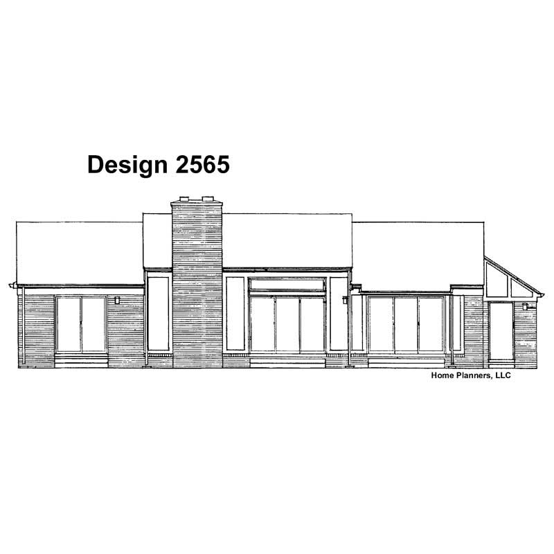 Home Plan Rear Elevation of this 3-Bedroom,1540 Sq Ft Plan -137-1656