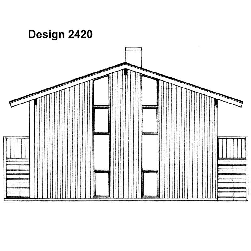 Home Plan Rear Elevation of this 4-Bedroom,1536 Sq Ft Plan -137-1667