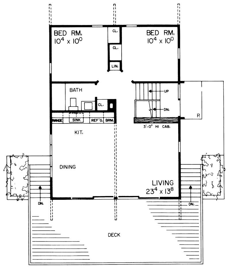 Floor Plan First Story of Contemporary Plan #137-1667