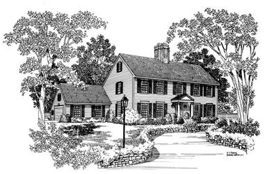 4-Bedroom, 3672 Sq Ft Colonial Home Plan - 137-1668 - Main Exterior