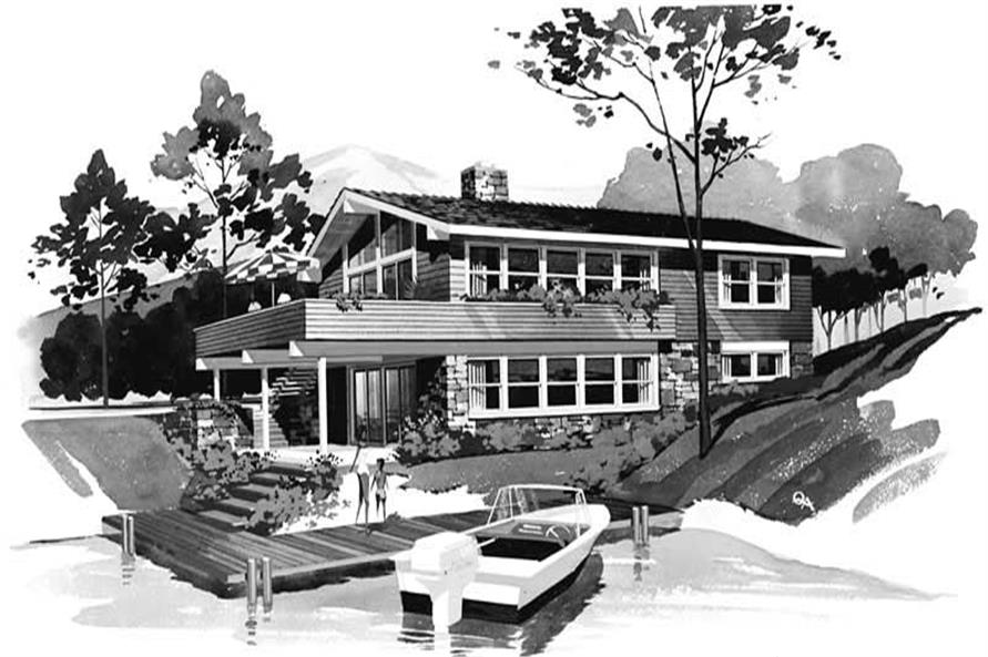 4-Bedroom, 1964 Sq Ft Contemporary Home Plan - 137-1669 - Main Exterior