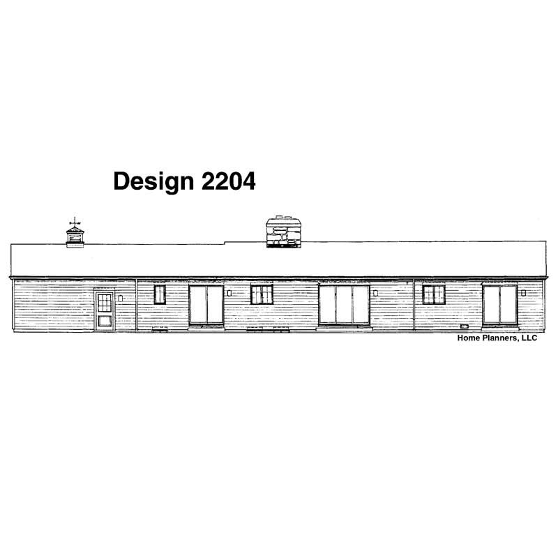 Home Plan Rear Elevation of this 3-Bedroom,2016 Sq Ft Plan -137-1671
