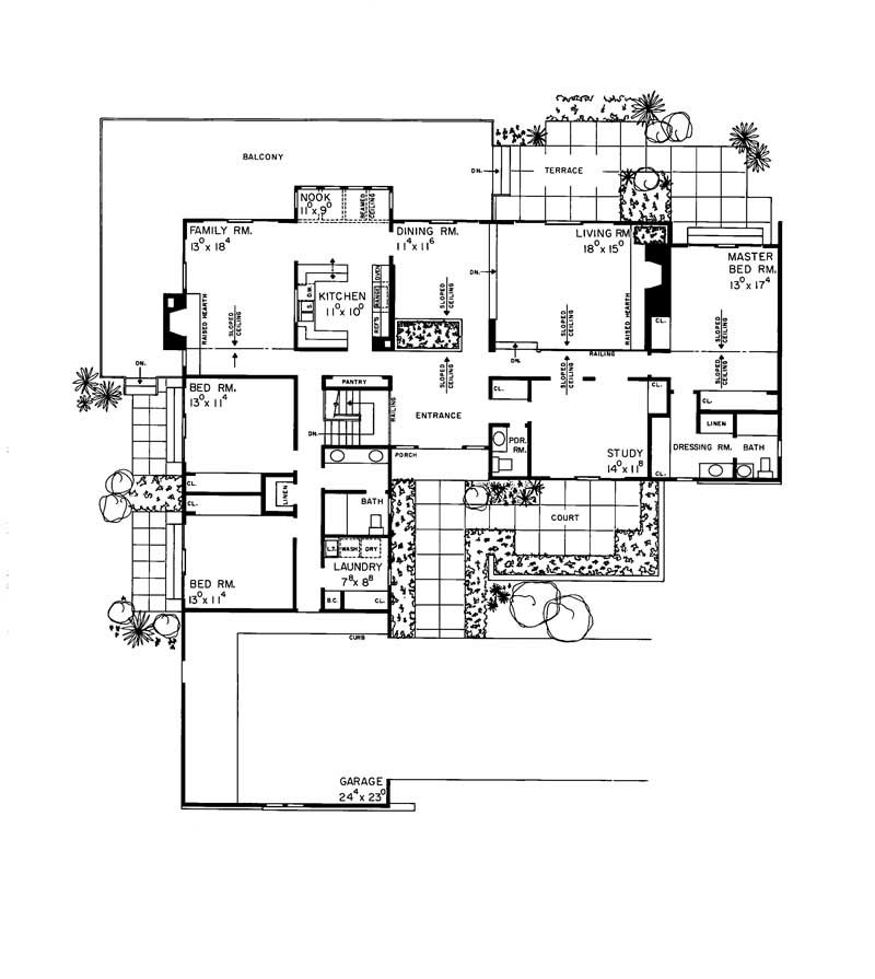 Contemporary House Plans - Home Design HW-2502 # 17458