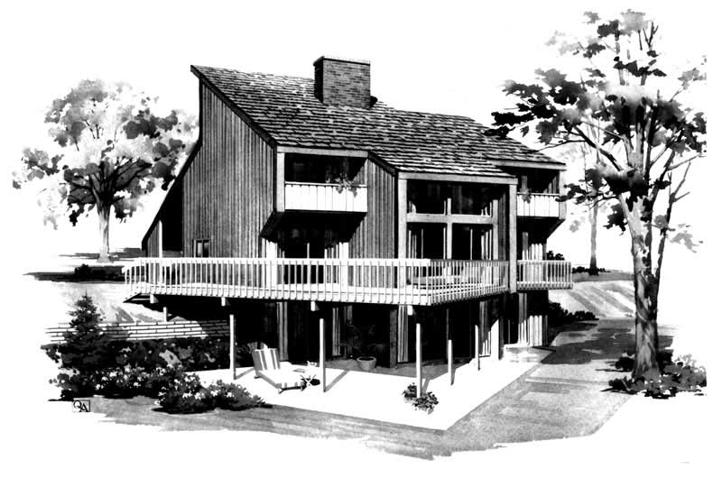 Home Plan Rear Elevation of this 4-Bedroom,2537 Sq Ft Plan -137-1675