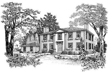 4-Bedroom, 3460 Sq Ft Colonial House Plan - 137-1679 - Front Exterior