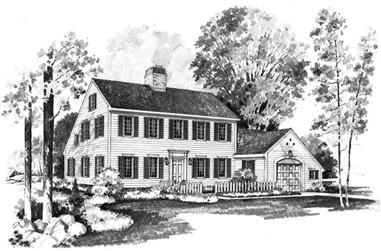 3-Bedroom, 1996 Sq Ft Colonial Home Plan - 137-1684 - Main Exterior