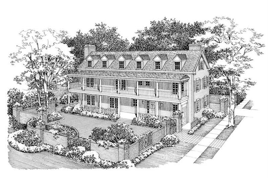 5-Bedroom, 3892 Sq Ft Colonial Home Plan - 137-1687 - Main Exterior
