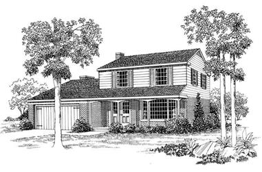 4-Bedroom, 1718 Sq Ft Country House Plan - 137-1696 - Front Exterior