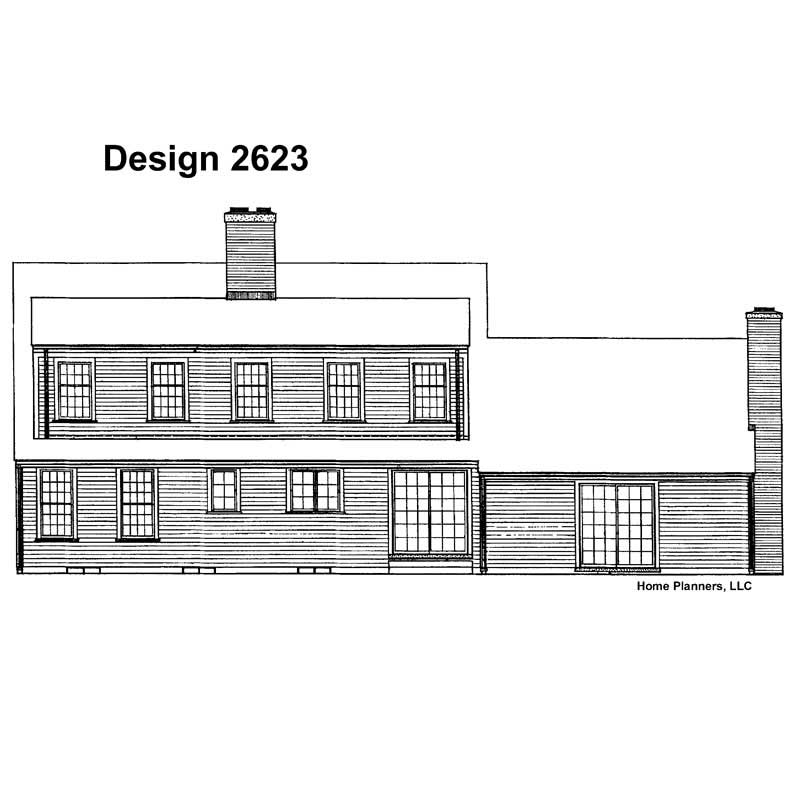 Home Plan Rear Elevation of this 4-Bedroom,2414 Sq Ft Plan -137-1714