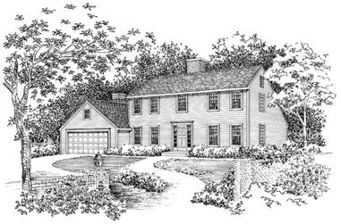 4-Bedroom, 2414 Sq Ft Colonial House Plan - 137-1714 - Front Exterior