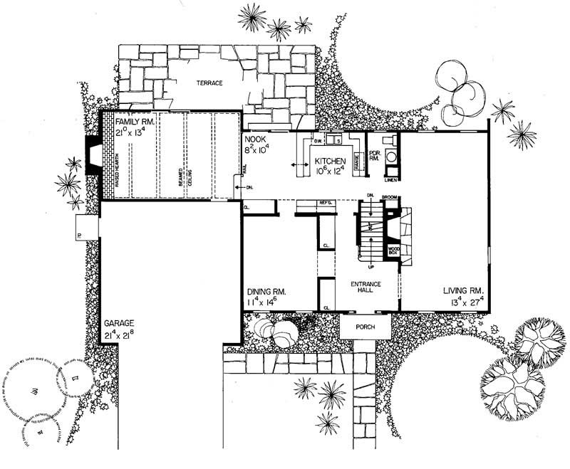 Floor Plan First Story of Colonial Plan #137-1714