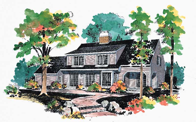 Home Plan Rear Elevation of this 3-Bedroom,1782 Sq Ft Plan -137-1715