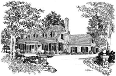 3-Bedroom, 2689 Sq Ft Colonial Home Plan - 137-1718 - Main Exterior