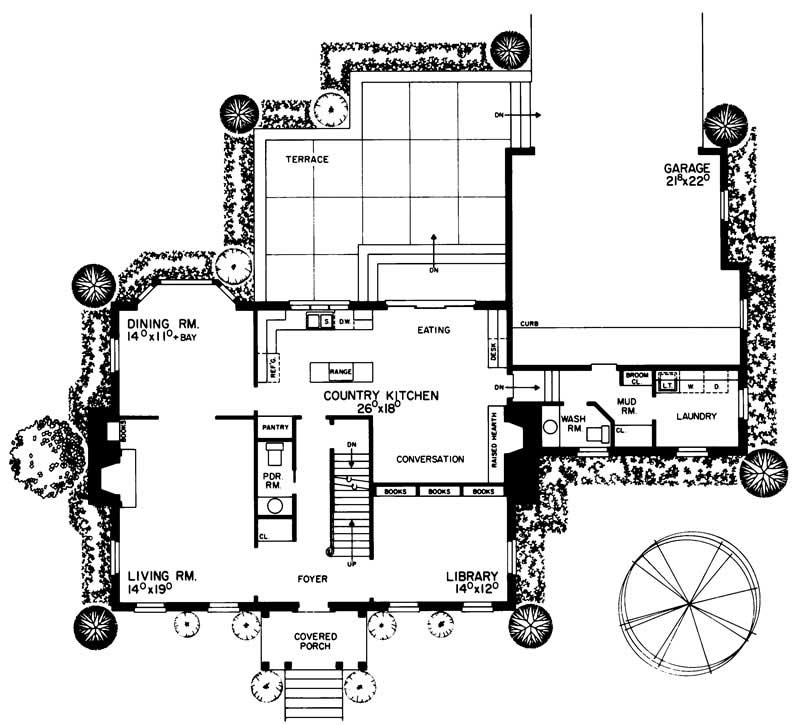 Floor Plan First Story of Colonial Plan #137-1718