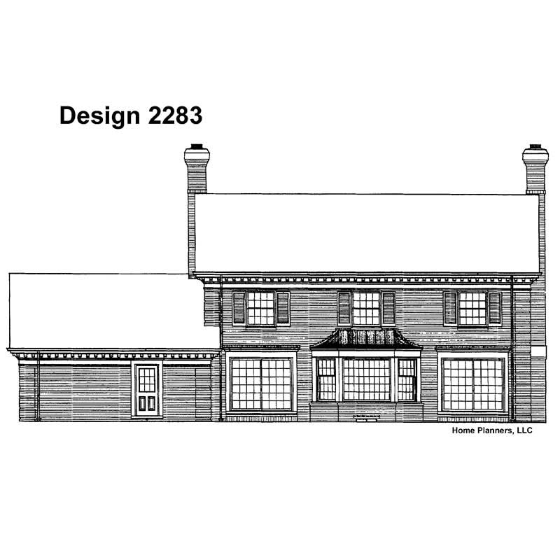 Home Plan Rear Elevation of this 4-Bedroom,2963 Sq Ft Plan -137-1731
