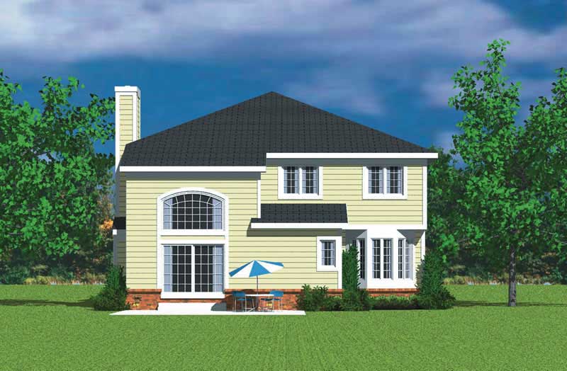 Home Plan Rear Elevation of this 4-Bedroom,3047 Sq Ft Plan -137-1733