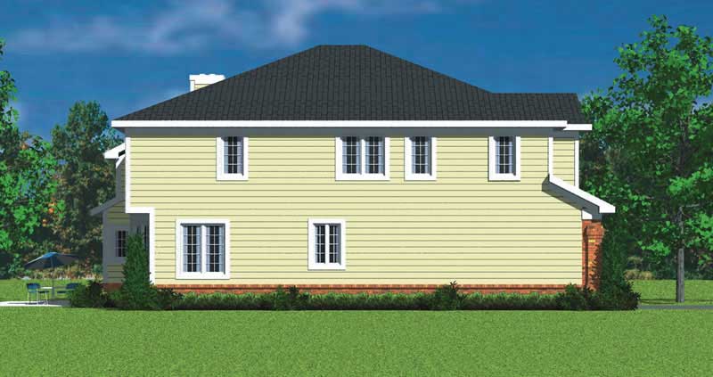 Home Plan Left Elevation of this 4-Bedroom,3047 Sq Ft Plan -137-1733