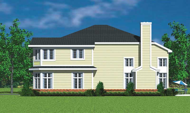 Home Plan Right Elevation of this 4-Bedroom,3047 Sq Ft Plan -137-1733