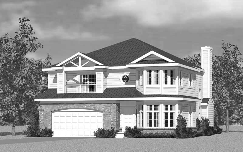 Home Plan Front Elevation of this 4-Bedroom,3047 Sq Ft Plan -137-1733