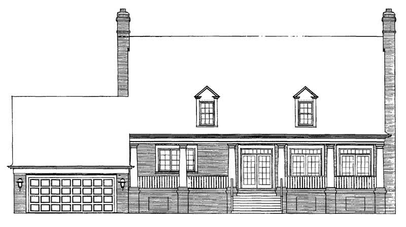 Home Plan Rear Elevation of this 3-Bedroom,3224 Sq Ft Plan -137-1737